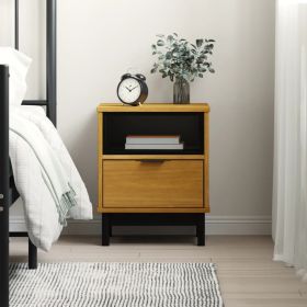 Bedside Cabinet FLAM 15.7"x13.8"x19.7" Solid Wood Pine